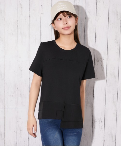 GORGE(ゴージ)の「《異素材切替・ゆったりシルエット》カットソー/カジュアル/春夏/全3色(Tシャツ/カットソー・レディース・チャコール/ブラック/オフホワイト・F)」の16枚目の写真
