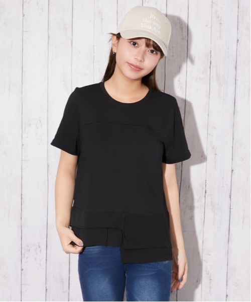 GORGE(ゴージ)の「《異素材切替・ゆったりシルエット》カットソー/カジュアル/春夏/全3色(Tシャツ/カットソー・レディース・チャコール/ブラック/オフホワイト・F)」の15枚目の写真