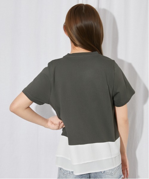 GORGE(ゴージ)の「《異素材切替・ゆったりシルエット》カットソー/カジュアル/春夏/全3色(Tシャツ/カットソー・レディース・チャコール/ブラック/オフホワイト・F)」の9枚目の写真