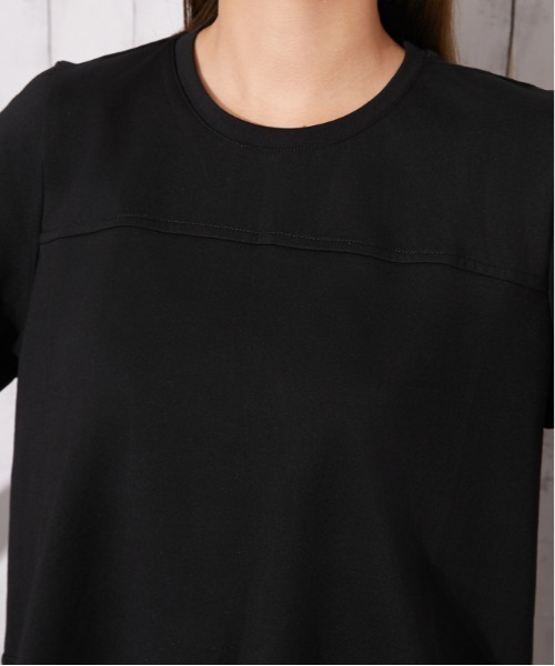 GORGE(ゴージ)の「《異素材切替・ゆったりシルエット》カットソー/カジュアル/春夏/全3色(Tシャツ/カットソー・レディース・チャコール/ブラック/オフホワイト・F)」の8枚目の写真