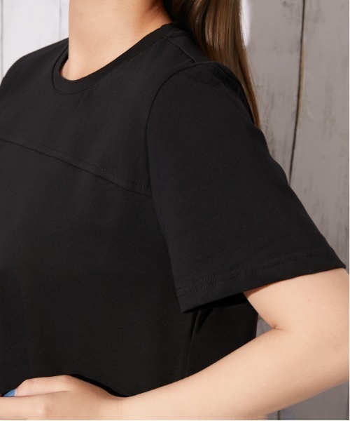 GORGE(ゴージ)の「《異素材切替・ゆったりシルエット》カットソー/カジュアル/春夏/全3色(Tシャツ/カットソー・レディース・チャコール/ブラック/オフホワイト・F)」の7枚目の写真