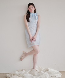 lace docking dot cami onepiece / レースドッキングドットキャミ