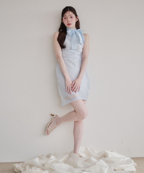 fupel(フぺル)の「2way ribbon american sleeve onepiece / 2way リボンアメスリワンピース(ワンピース・レディース・ブラウン/ピンク/ライトブルー・FREE)」の2枚目の写真