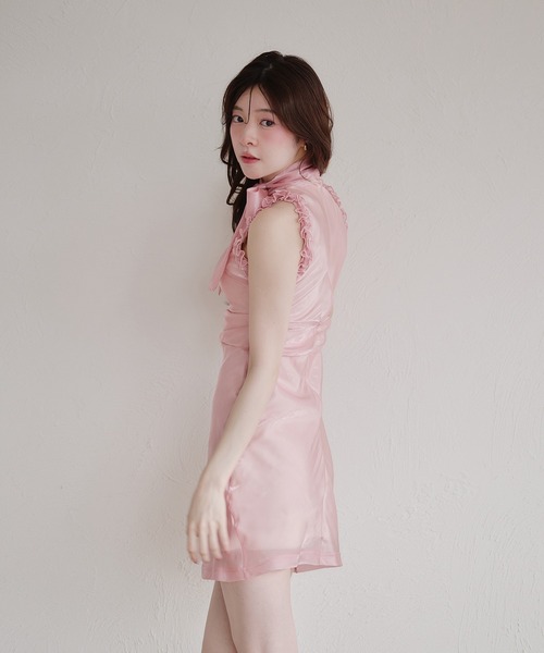 fupel(フぺル)の「2way ribbon american sleeve onepiece / 2way リボンアメスリワンピース(ワンピース・レディース・ブラウン/ピンク/ライトブルー・FREE)」の4枚目の写真