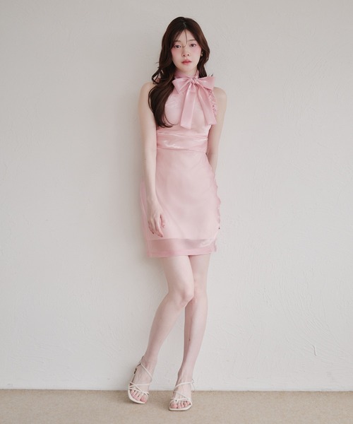 fupel(フぺル)の「2way ribbon american sleeve onepiece / 2way リボンアメスリワンピース(ワンピース・レディース・ブラウン/ピンク/ライトブルー・FREE)」の11枚目の写真