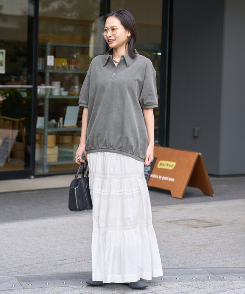STAR&STRIPE（スターアンドストライプ）の「《追加2》【STAR＆STRIPE/スターアンドストライプ】オーバーFIT ポロ SHIRTS（ポロシャツ・レディース・ブラウン/ベージュ/ブラック/チャコールグレー・FREE）」の22枚目の写真
