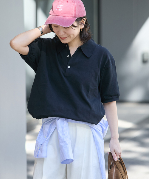 STAR&STRIPE（スターアンドストライプ）の「《追加2》【STAR＆STRIPE/スターアンドストライプ】オーバーFIT ポロ SHIRTS（ポロシャツ・レディース・ブラウン/ベージュ/ブラック/チャコールグレー・FREE）」の19枚目の写真