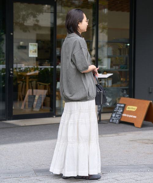 STAR&STRIPE（スターアンドストライプ）の「《追加2》【STAR＆STRIPE/スターアンドストライプ】オーバーFIT ポロ SHIRTS（ポロシャツ・レディース・ブラウン/ベージュ/ブラック/チャコールグレー・FREE）」の13枚目の写真