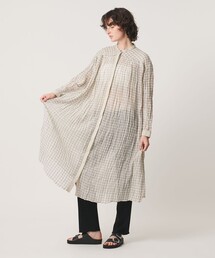 <Pheeta>Mona ノーカラー ワンピース CHECK / 016C-42C