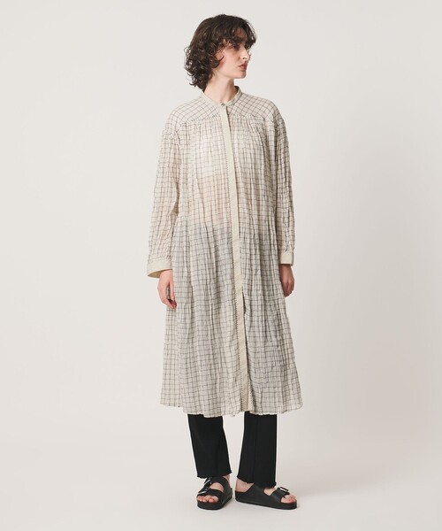 Pheeta(フィータ)の「<Pheeta>Mona ノーカラー ワンピース CHECK / 016C-42C(ワンピース・レディース・その他1・FREE)」の4枚目の写真