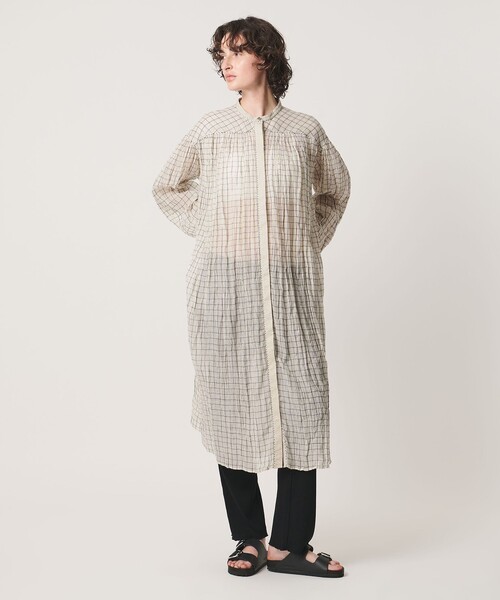 Pheeta(フィータ)の「<Pheeta>Mona ノーカラー ワンピース CHECK / 016C-42C(ワンピース・レディース・その他1・FREE)」の5枚目の写真