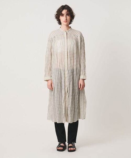 Pheeta(フィータ)の「<Pheeta>Mona ノーカラー ワンピース CHECK / 016C-42C(ワンピース・レディース・その他1・FREE)」の6枚目の写真