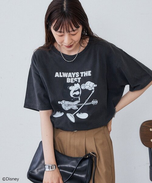 DISCOAT(ディスコート)の「【Enlude】DisneyフロッキーロゴTシャツ《ユニセックス》(Tシャツ/カットソー・レディース・ライトベージュ/オフホワイト/チャコールグレー・FREE)」の10枚目の写真