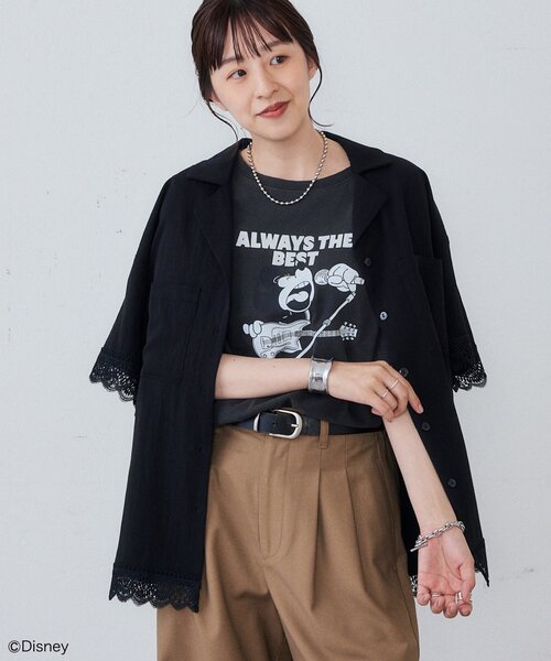 DISCOAT(ディスコート)の「【Enlude】DisneyフロッキーロゴTシャツ《ユニセックス》(Tシャツ/カットソー・レディース・ライトベージュ/オフホワイト/チャコールグレー・FREE)」の16枚目の写真