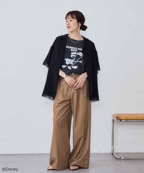 DISCOAT(ディスコート)の「【Enlude】DisneyフロッキーロゴTシャツ《ユニセックス》(Tシャツ/カットソー・レディース・ライトベージュ/オフホワイト/チャコールグレー・FREE)」の17枚目の写真