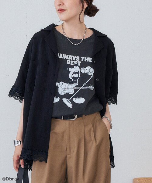 DISCOAT(ディスコート)の「【Enlude】DisneyフロッキーロゴTシャツ《ユニセックス》(Tシャツ/カットソー・レディース・ライトベージュ/オフホワイト/チャコールグレー・FREE)」の18枚目の写真