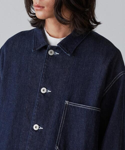 Y(ワイ)の「Y / 12.5oz ORGANIC COTTON DENIM BLOUSON(デニムジャケット・メンズ・ホワイト/ネイビー・MEDIUM/SMALL)」の21枚目の写真