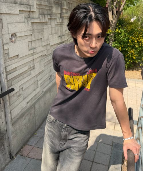 AMOU(アモウ)の「Dancing Skull half T-shirts CHACOAL(Tシャツ/カットソー・レディース・その他・3/2/1)」の5枚目の写真