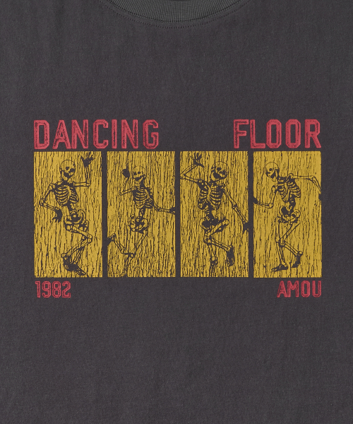 AMOU(アモウ)の「Dancing Skull half T-shirts CHACOAL(Tシャツ/カットソー・レディース・その他・3/2/1)」の3枚目の写真