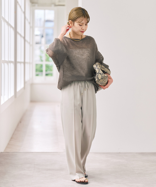 Spick & Span(スピックアンドスパン)の「ルーズモヘヤパフスリーブニット(ニット/セーター・レディース・チャコールグレー/ピンク系その他/ボルドー/モカ・FREE)」の7枚目の写真