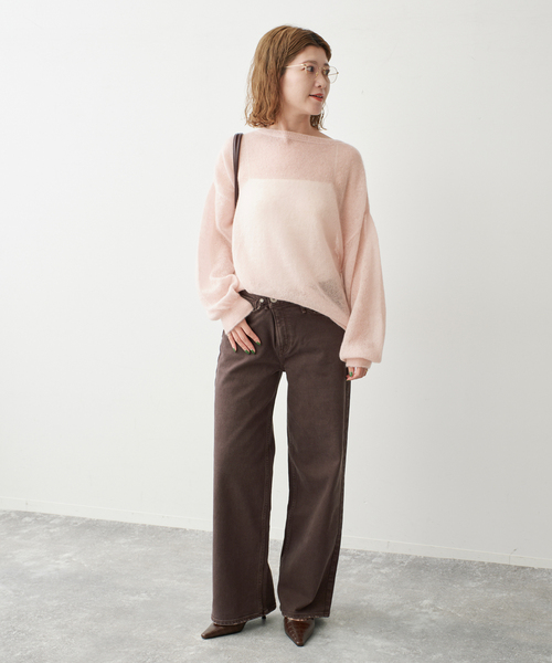 Spick & Span(スピックアンドスパン)の「ルーズモヘヤパフスリーブニット(ニット/セーター・レディース・チャコールグレー/ピンク系その他/ボルドー/モカ・FREE)」の8枚目の写真