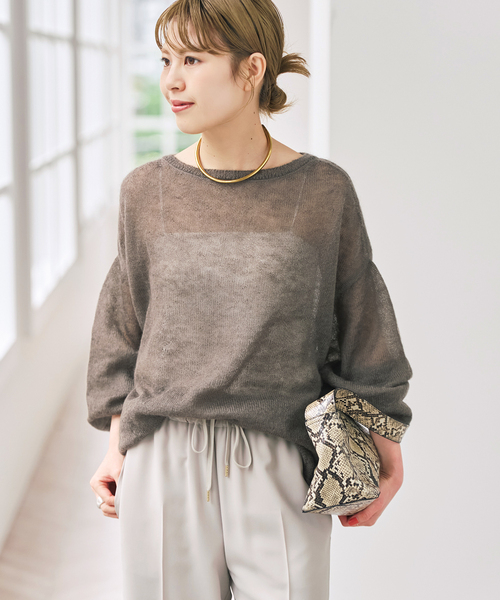 Spick & Span(スピックアンドスパン)の「ルーズモヘヤパフスリーブニット(ニット/セーター・レディース・チャコールグレー/ピンク系その他/ボルドー/モカ・FREE)」の17枚目の写真