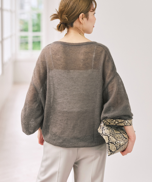 Spick & Span(スピックアンドスパン)の「ルーズモヘヤパフスリーブニット(ニット/セーター・レディース・チャコールグレー/ピンク系その他/ボルドー/モカ・FREE)」の20枚目の写真