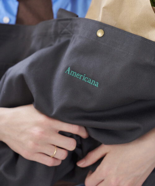 AMERICANA(アメリカーナ)の「Americana/アメリカーナ × Firsthand 別注embroidery TOTE BAG L / ロゴ刺繍 トートバッグ Lサイズ 限定展開(トートバッグ・レディース・ピンク/チャコールグレー/ダークブラウン/ベージュ・FREE)」の6枚目の写真