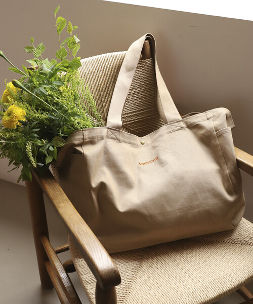 AMERICANA(アメリカーナ)の「Americana/アメリカーナ × Firsthand 別注embroidery TOTE BAG L / ロゴ刺繍 トートバッグ Lサイズ 限定展開(トートバッグ・レディース・ピンク/チャコールグレー/ダークブラウン/ベージュ・FREE)」の7枚目の写真