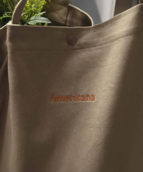 AMERICANA(アメリカーナ)の「Americana/アメリカーナ × Firsthand 別注embroidery TOTE BAG L / ロゴ刺繍 トートバッグ Lサイズ 限定展開(トートバッグ・レディース・ピンク/チャコールグレー/ダークブラウン/ベージュ・FREE)」の9枚目の写真