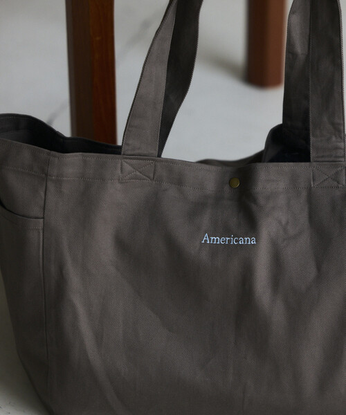 AMERICANA(アメリカーナ)の「Americana/アメリカーナ × Firsthand 別注embroidery TOTE BAG L / ロゴ刺繍 トートバッグ Lサイズ 限定展開(トートバッグ・レディース・ピンク/チャコールグレー/ダークブラウン/ベージュ・FREE)」の13枚目の写真