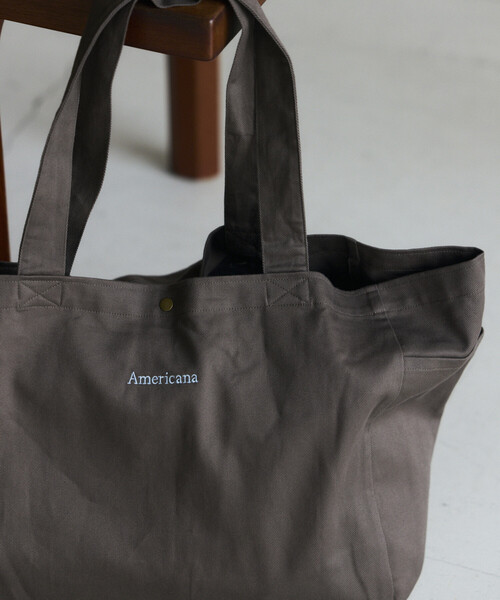 AMERICANA(アメリカーナ)の「Americana/アメリカーナ × Firsthand 別注embroidery TOTE BAG L / ロゴ刺繍 トートバッグ Lサイズ 限定展開(トートバッグ・レディース・ピンク/チャコールグレー/ダークブラウン/ベージュ・FREE)」の14枚目の写真