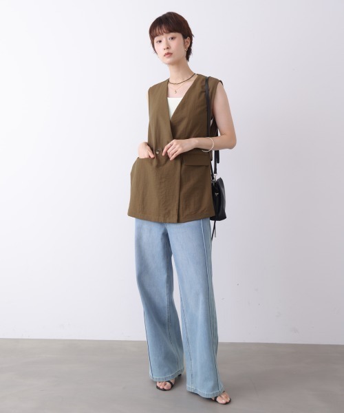 Bou Jeloud(ブージュルード)の「麻混サイドオープンジレ(その他アウター・レディース・ブラウン/ブラック・38)」の15枚目の写真