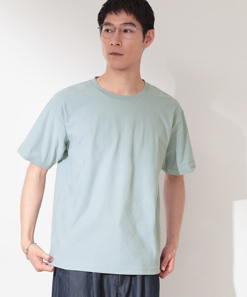 THE SHOP TK (ザ ショップ ティーケー )の「【接触冷感/吸水速乾/UVカット】パーフェクテック リンクス柄 半袖Tシャツ(Tシャツ/カットソー・メンズ・ネイビー/オフホワイト/サックスブルー・02/03/04)」の8枚目の写真
