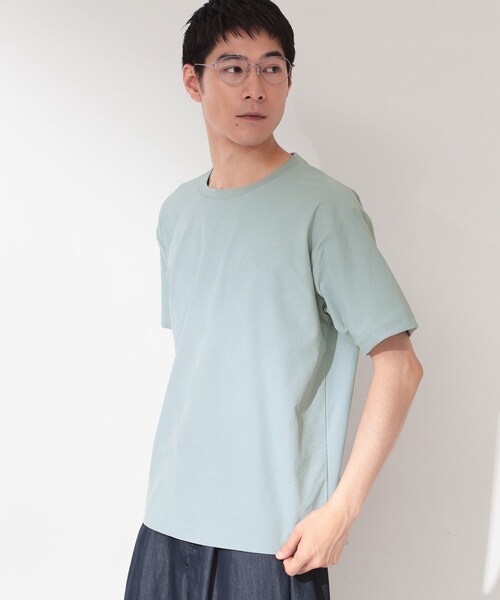 THE SHOP TK (ザ ショップ ティーケー )の「【接触冷感/吸水速乾/UVカット】パーフェクテック リンクス柄 半袖Tシャツ(Tシャツ/カットソー・メンズ・ネイビー/オフホワイト/サックスブルー・02/03/04)」の9枚目の写真