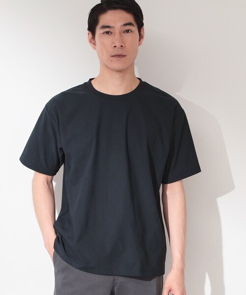 THE SHOP TK (ザ ショップ ティーケー )の「【接触冷感/吸水速乾/UVカット】パーフェクテック リンクス柄 半袖Tシャツ(Tシャツ/カットソー・メンズ・ネイビー/オフホワイト/サックスブルー・02/03/04)」の12枚目の写真