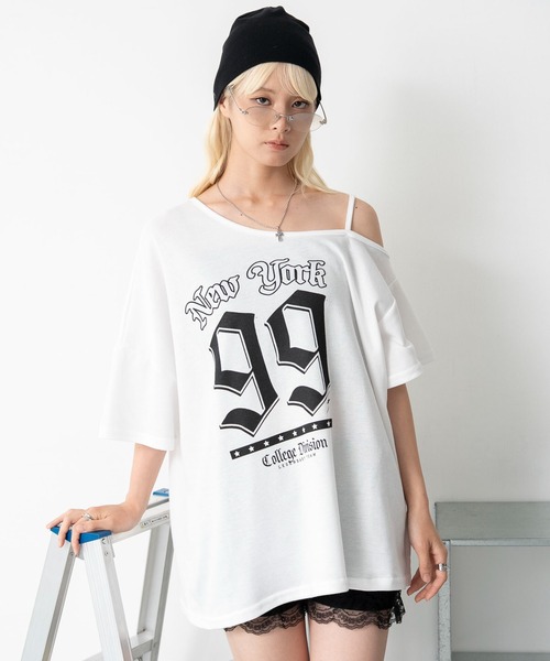 WEGO(ウィゴー)の「WEGO/ワンショルナンバリングビッグT(Tシャツ/カットソー・レディース・ネイビー/ホワイト・FREE)」の13枚目の写真
