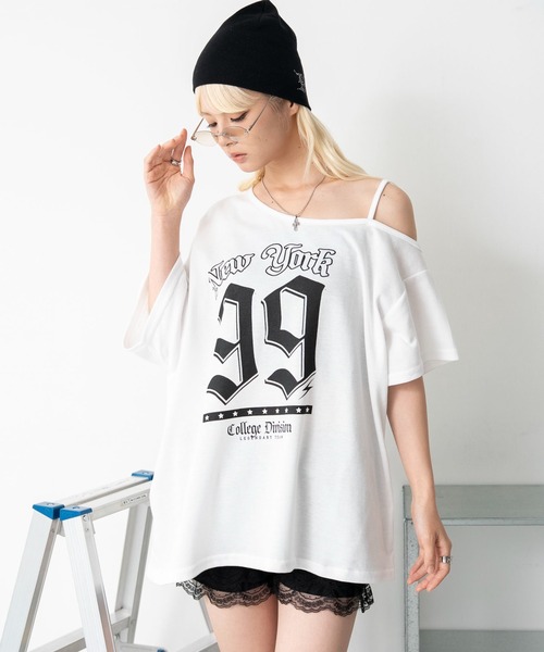 WEGO(ウィゴー)の「WEGO/ワンショルナンバリングビッグT(Tシャツ/カットソー・レディース・ネイビー/ホワイト・FREE)」の14枚目の写真