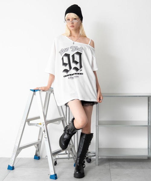 WEGO(ウィゴー)の「WEGO/ワンショルナンバリングビッグT(Tシャツ/カットソー・レディース・ネイビー/ホワイト・FREE)」の17枚目の写真