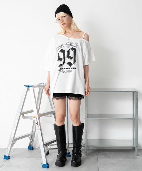 WEGO(ウィゴー)の「WEGO/ワンショルナンバリングビッグT(Tシャツ/カットソー・レディース・ネイビー/ホワイト・FREE)」の18枚目の写真
