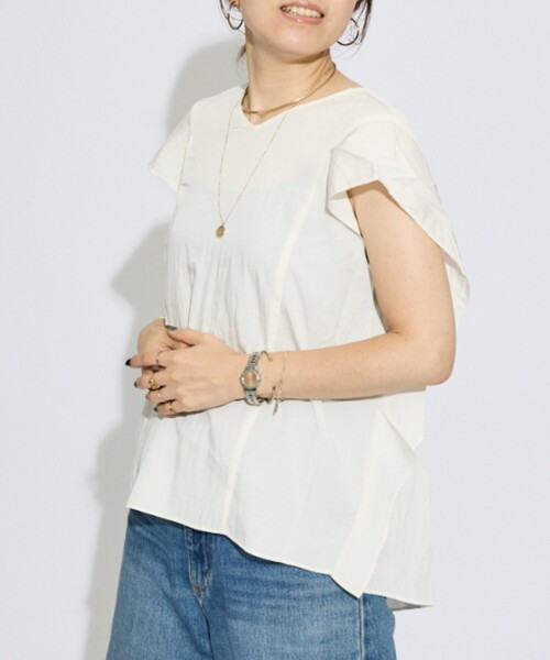 DESIGNWORKS(デザインワークス)の「【一部店舗限定】後ろボタン3WAYブラウス(シャツ/ブラウス・レディース・ブラック/ホワイト/カーキ・フリー)」の22枚目の写真