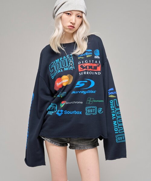 Sourcream(サワークリーム)の「【Sourcream】カンパニーロゴ切りっぱなしスウェット(スウェット・レディース・チャコールグレー/ブラック・FREE)」の3枚目の写真