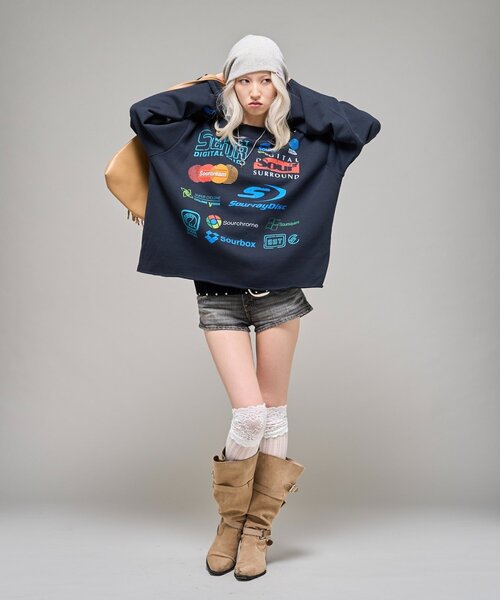Sourcream(サワークリーム)の「【Sourcream】カンパニーロゴ切りっぱなしスウェット(スウェット・レディース・チャコールグレー/ブラック・FREE)」の9枚目の写真