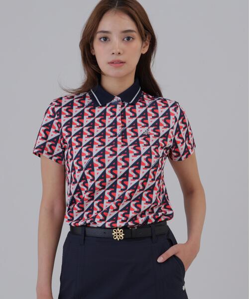 [St ANDREWS] SA линейный принт поло с коротким рукавом (WOMENS) — быстро сохнущее, UV‑защита