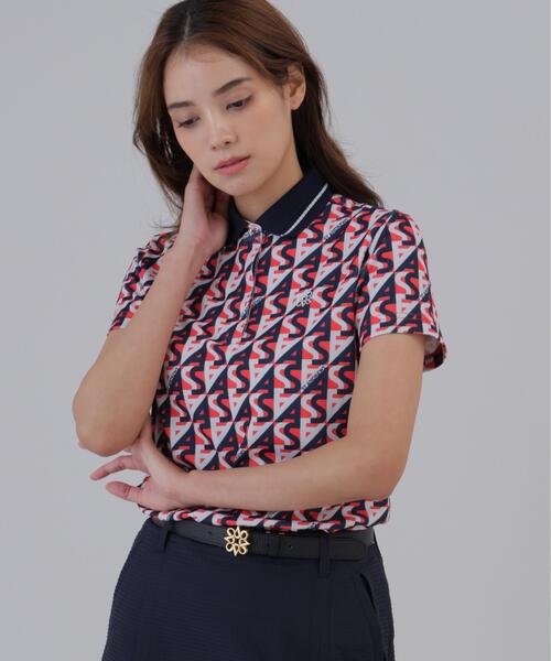 St ANDREWS(セントアンドリュース)の「【St ANDREWS】【吸水速乾】【UVカット】SAラインプリント半袖シャツ (WOMENS)(ポロシャツ・レディース・ネイビー・S)」の2枚目の写真