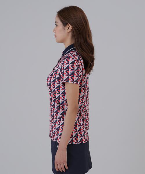 St ANDREWS(セントアンドリュース)の「【St ANDREWS】【吸水速乾】【UVカット】SAラインプリント半袖シャツ (WOMENS)(ポロシャツ・レディース・ネイビー・S)」の4枚目の写真