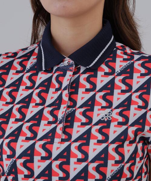 St ANDREWS(セントアンドリュース)の「【St ANDREWS】【吸水速乾】【UVカット】SAラインプリント半袖シャツ (WOMENS)(ポロシャツ・レディース・ネイビー・S)」の6枚目の写真