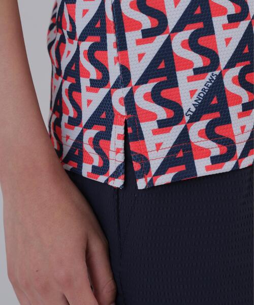 St ANDREWS(セントアンドリュース)の「【St ANDREWS】【吸水速乾】【UVカット】SAラインプリント半袖シャツ (WOMENS)(ポロシャツ・レディース・ネイビー・S)」の8枚目の写真