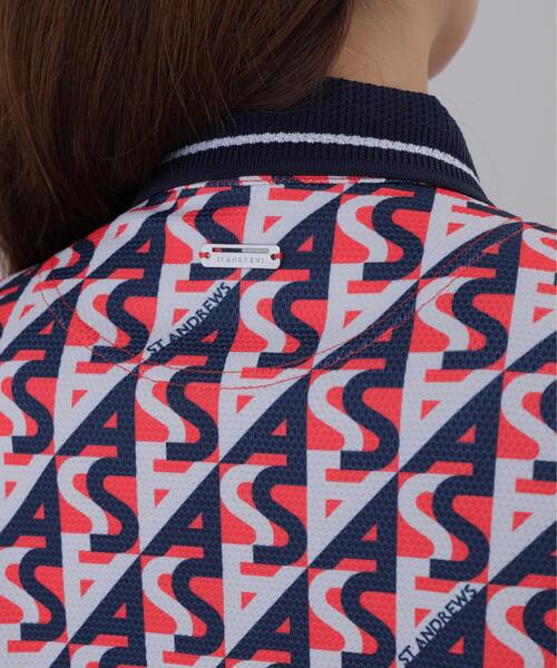 St ANDREWS(セントアンドリュース)の「【St ANDREWS】【吸水速乾】【UVカット】SAラインプリント半袖シャツ (WOMENS)(ポロシャツ・レディース・ネイビー・S)」の9枚目の写真