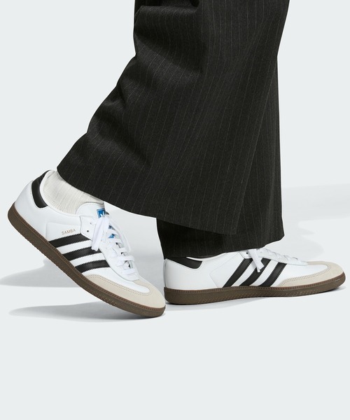 adidas（アディダス）の「サンバ OG / SAMBA OG / アディダスオリジナルス adidas Originals スニーカー（スニーカー・レディース・ホワイト×ブラック・23.0cm/22.5cm/22.0cm/24.5cm/25.0cm/26.0cm/25.5cm/30.0cm/29.5cm/30.5cm/31cm/32cm/31.5cm/24.0cm/23.5cm/29.0cm/28.5cm/27.0cm/26.5cm/27.5cm/28.0cm）」の21枚目の写真